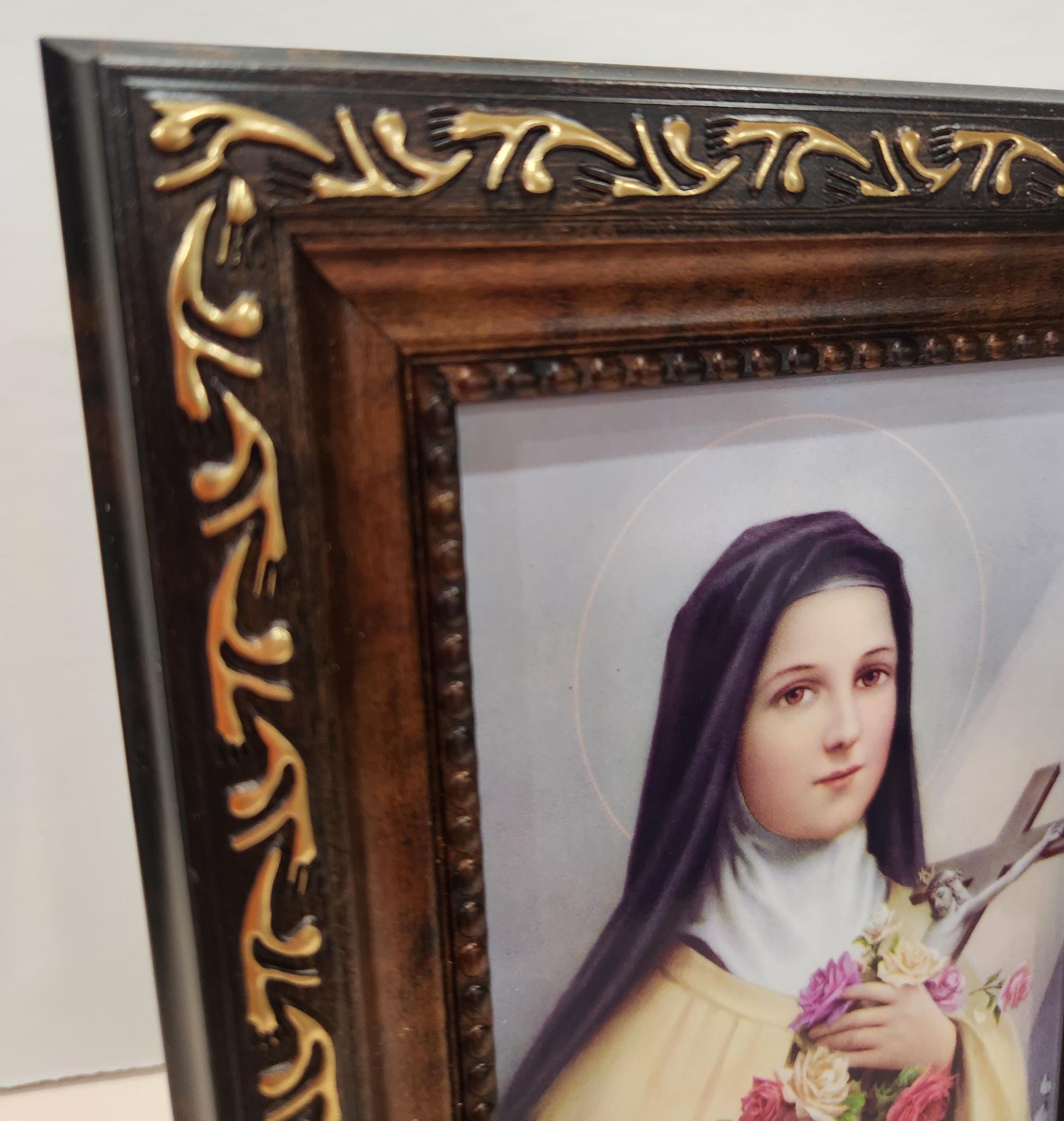 St. Therese of Lisieux Small Framed Catholic Saint Desktop Picture - Etsy