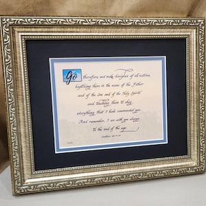 The Great Commission Matthew 28 19-20 Scripture Verse Framed and Matted picture