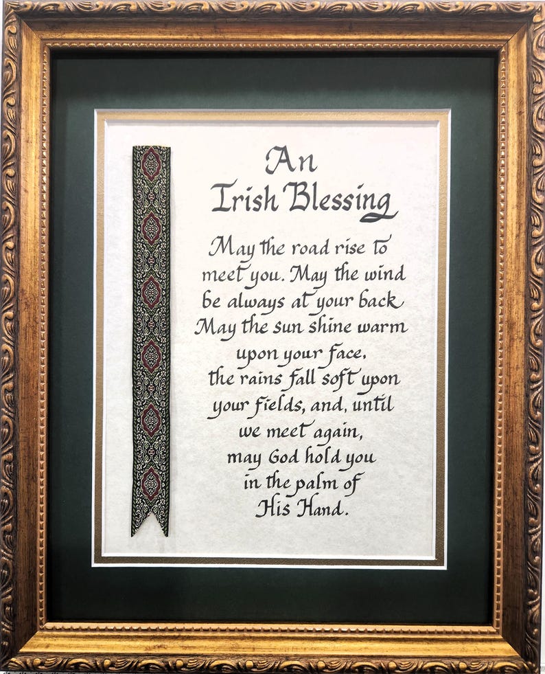 An Irish Blessing With Decorative Ribbon Framed and Matted Picture. - Etsy