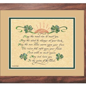 An Irish Blessing poem framed and matted May the road rise to meet you