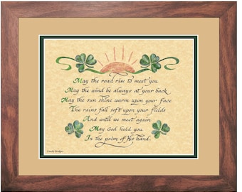 An Irish Blessing poem framed and matted May the road rise to meet you