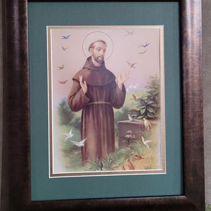 Saint Francis of Assisi custom framed and matted picture