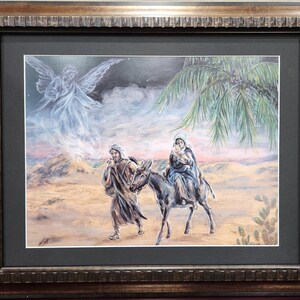 Holy Family Flight to Egypt Framed Print: Anna May McCallum Art