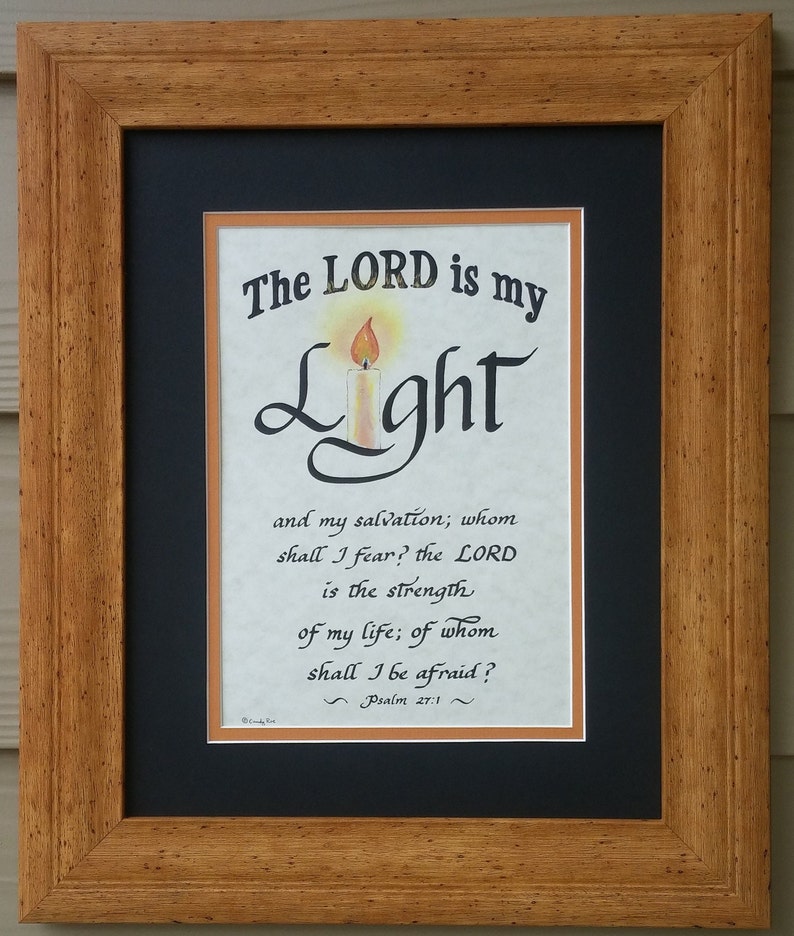 The Lord is my Light and my salvation Psalm 27 Scripture verse framed image 5