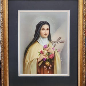 St. Therese of Lisieux print custom framed picture