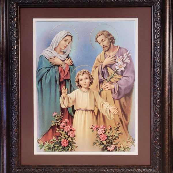 Holy Family print framed and matted picture