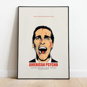 AMERICAN PSYCHO | movie poster | horror movie | christian bale | movie wall art | digital download