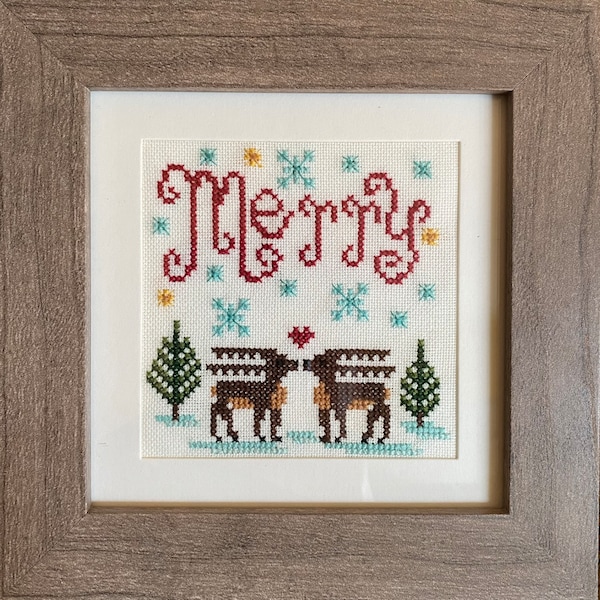 Merry Cross Stitch Pattern Christmas Winter Lost in Stitches Designs