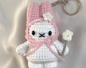 crochet miffy keychain .୨୧⋆ MADE TO ORDER