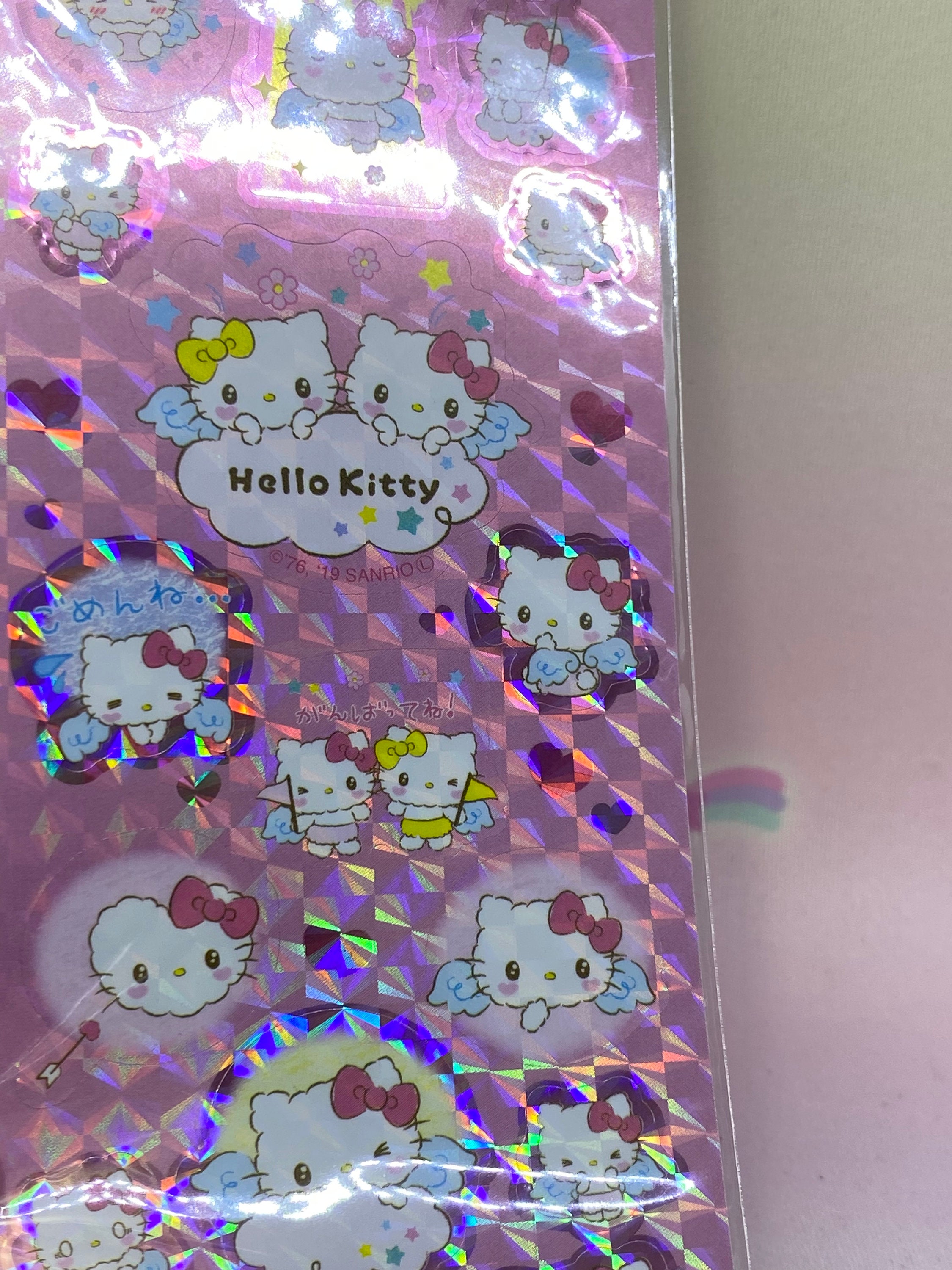 Hello Kitty Holographic Seal Sticker Sheet Etsy