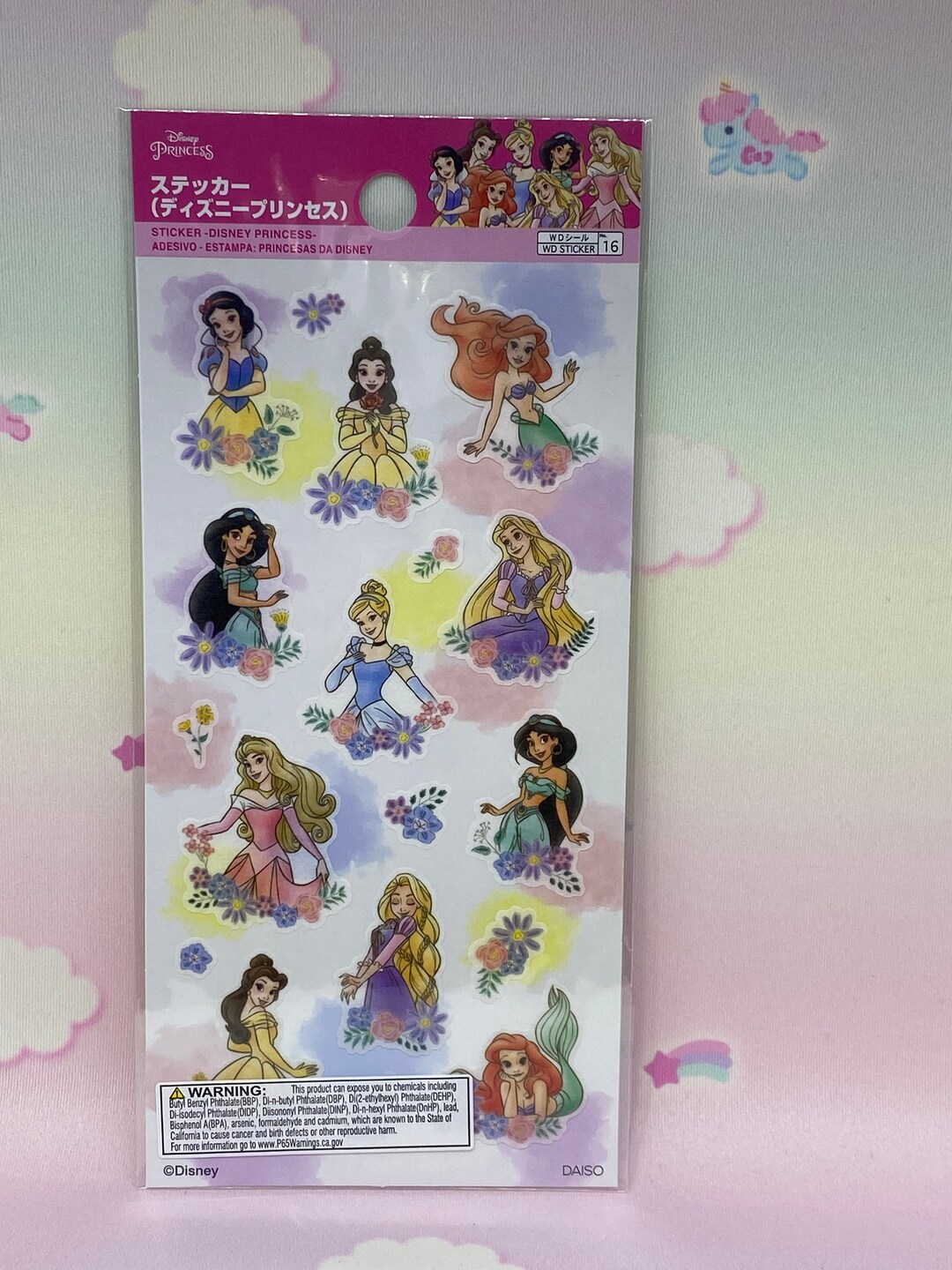 Disney Princess Sticker Sheet Etsy