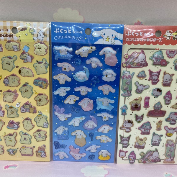 2023 Pompompurin, Cinnamoroll, Sanrio Characters Puffy Style Sticker Sheet (Must Pick one)