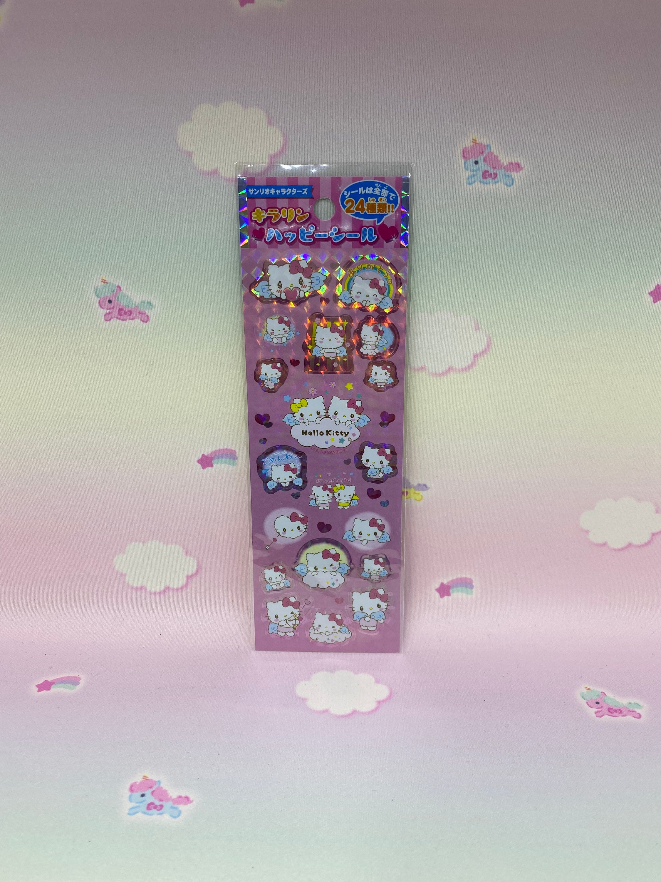 Hello Kitty Holographic Seal Sticker Sheet Etsy