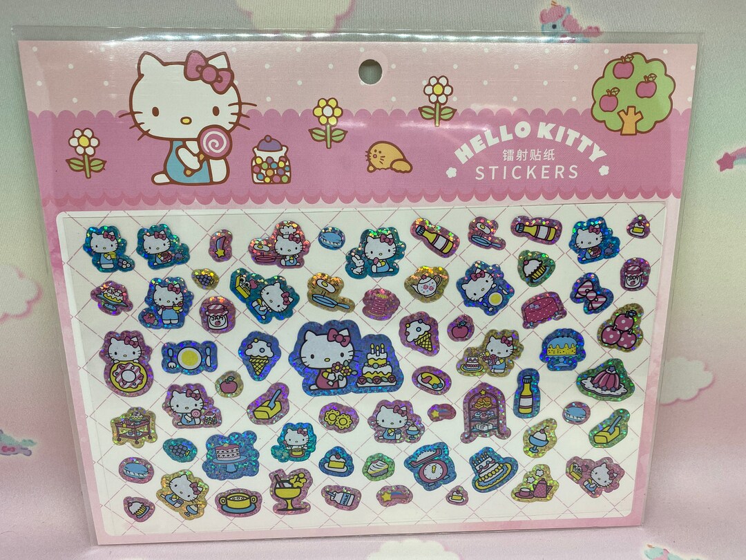 Large Hello Kitty Holographic Sticker Sheet Etsy
