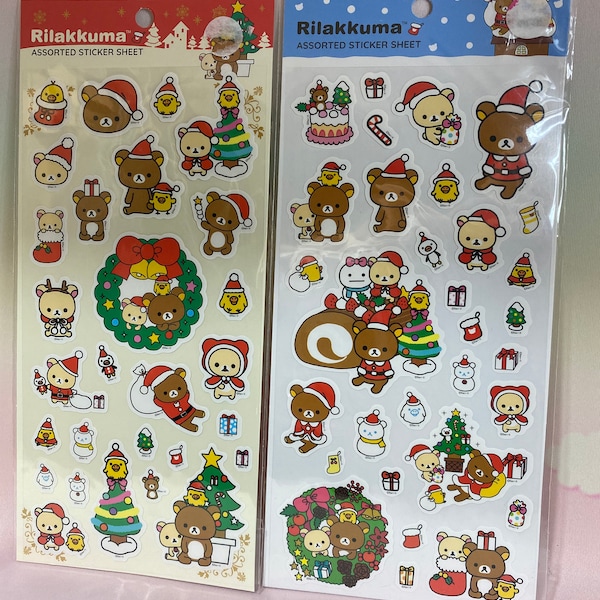 2021 Rilakkuma Christmas Sticker Sheets (pick one)