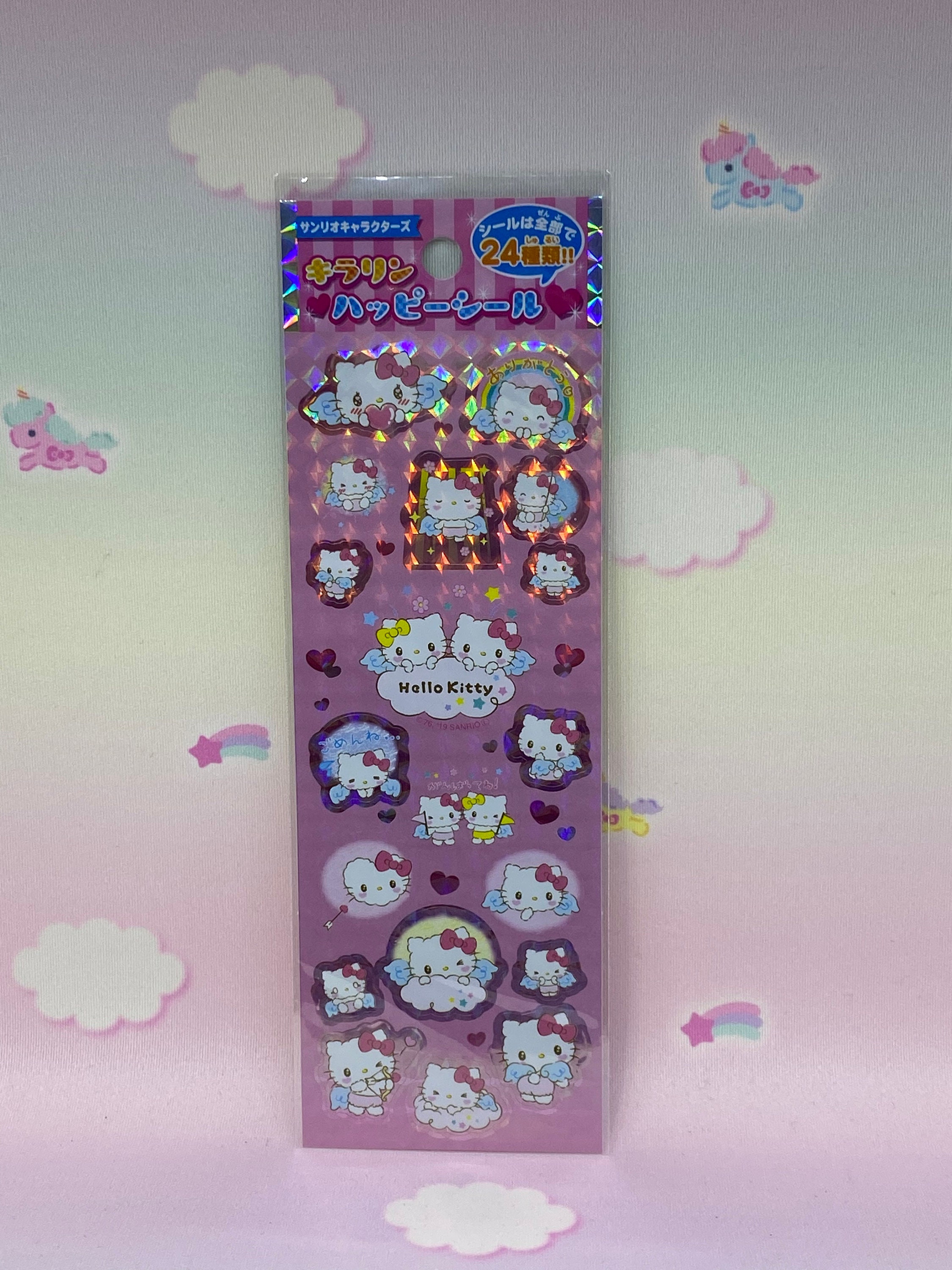 Hello Kitty Holographic Seal Sticker Sheet Etsy