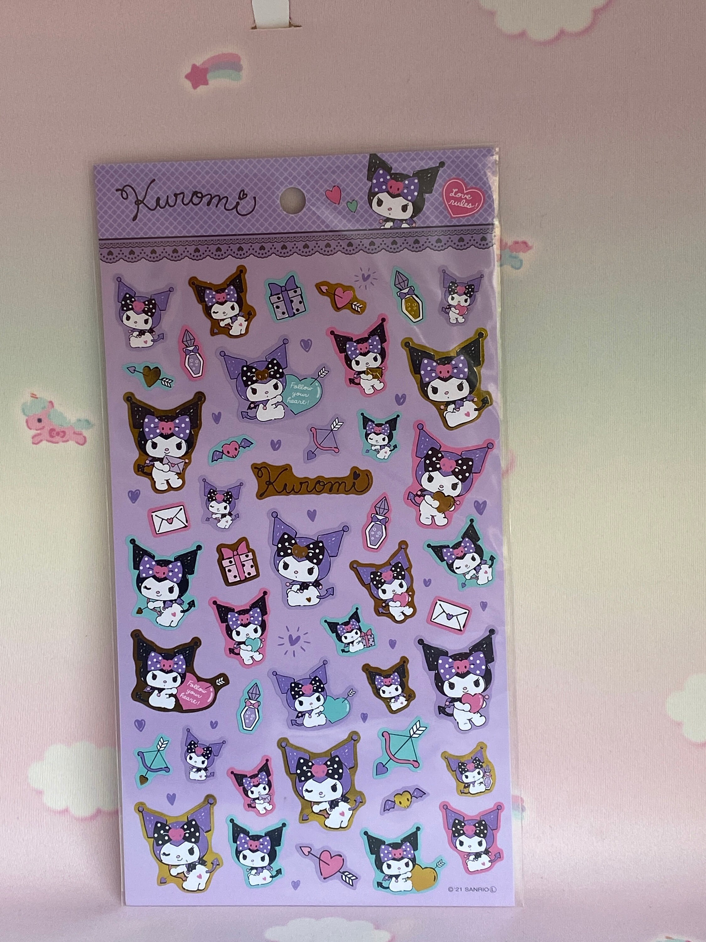 Kuromi Sticker Sheet With Gold Accents Etsy