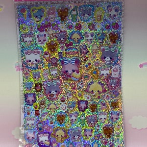 Kawaii Cat Hollographic Seal Sticker Sheet