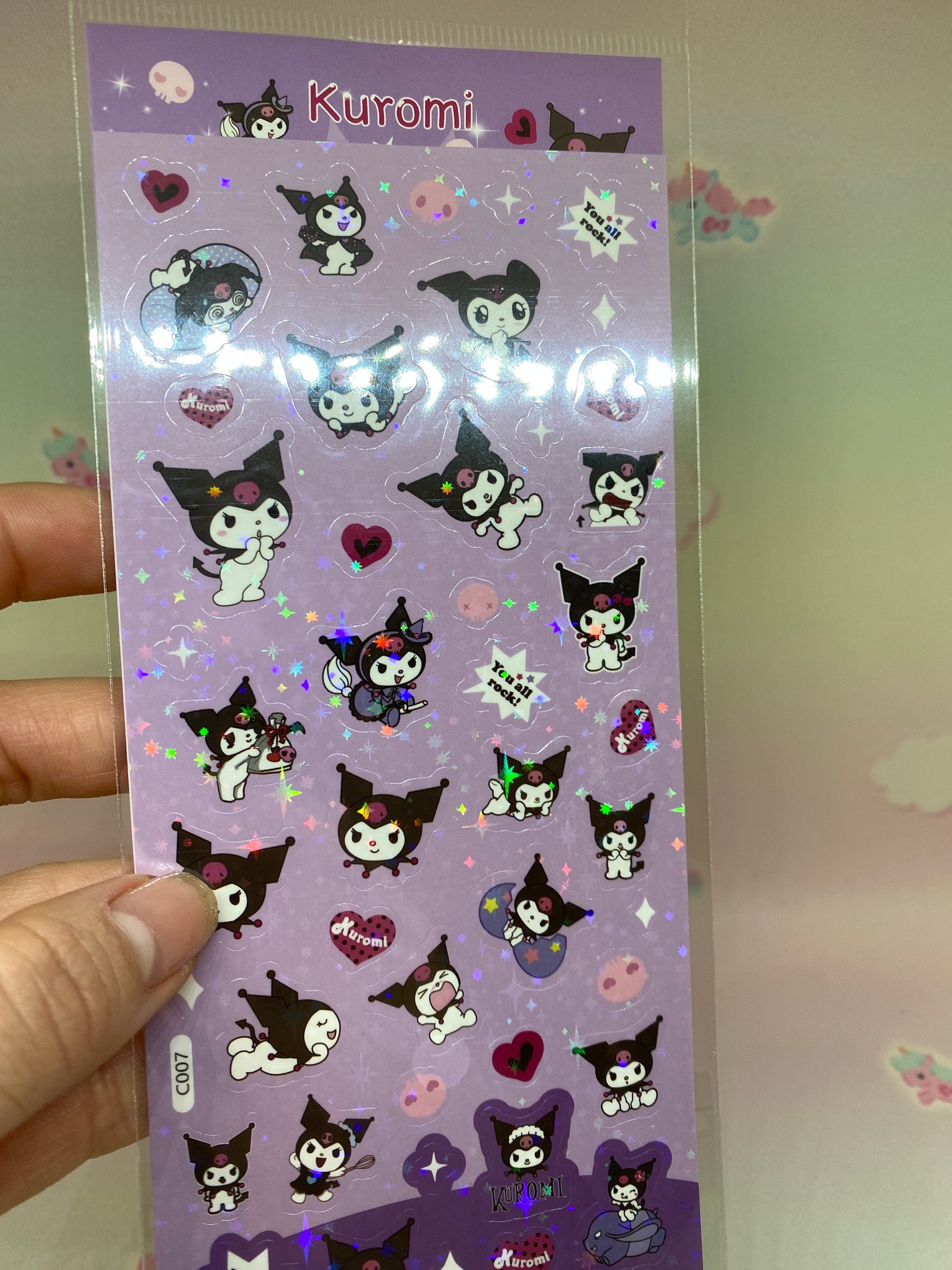 Sanrio Characters My Melody Kuromi Hello Kitty Sticker Sheet - Etsy