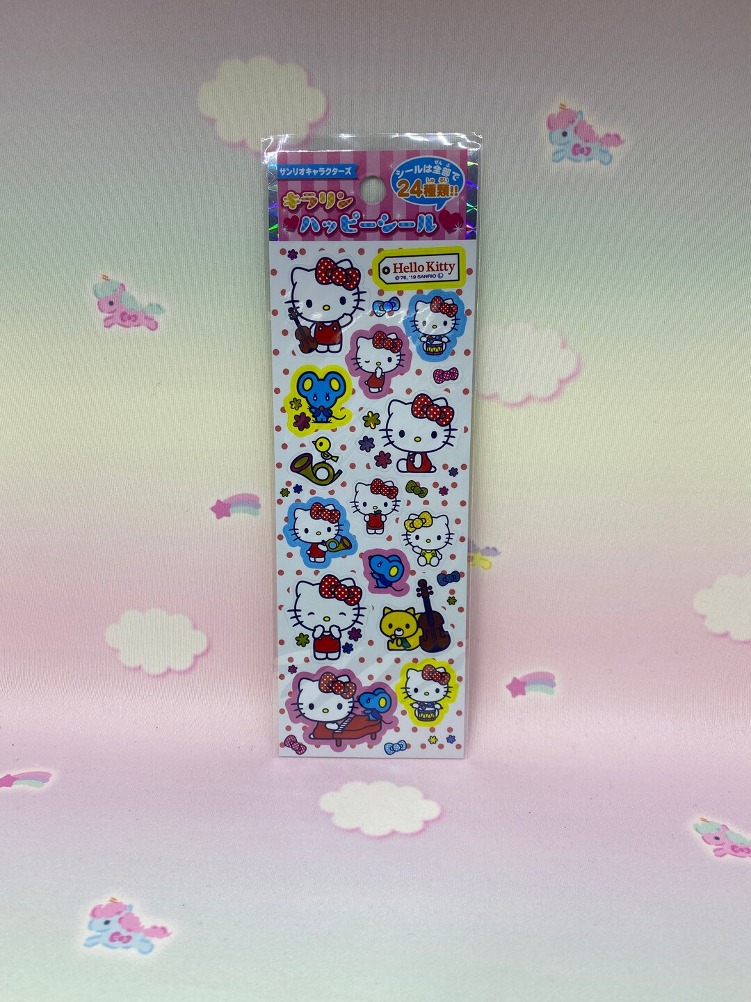 Hello Kitty Holographic Seal Sticker Sheet Etsy