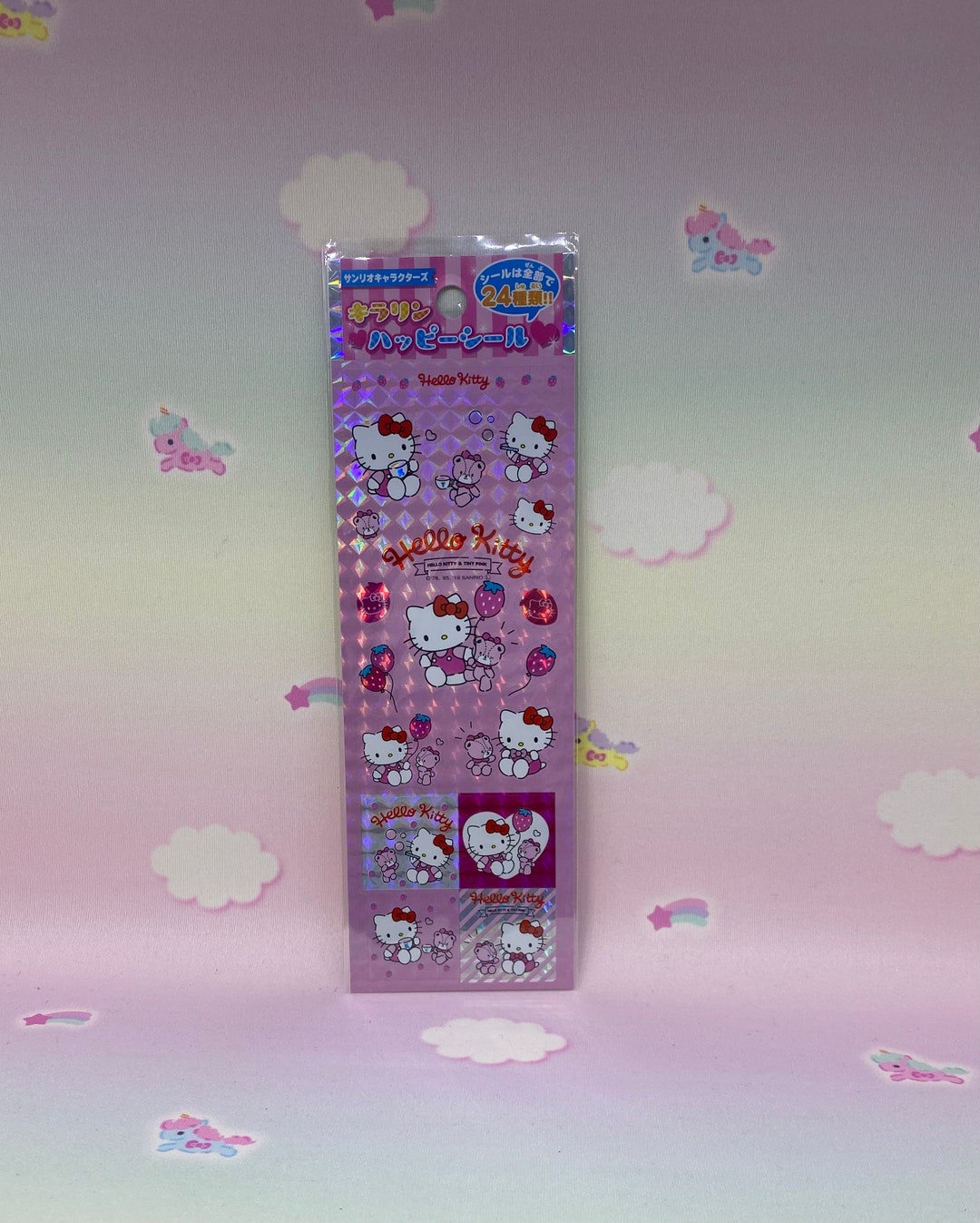 Hello Kitty Holographic Seal Sticker Sheet Etsy
