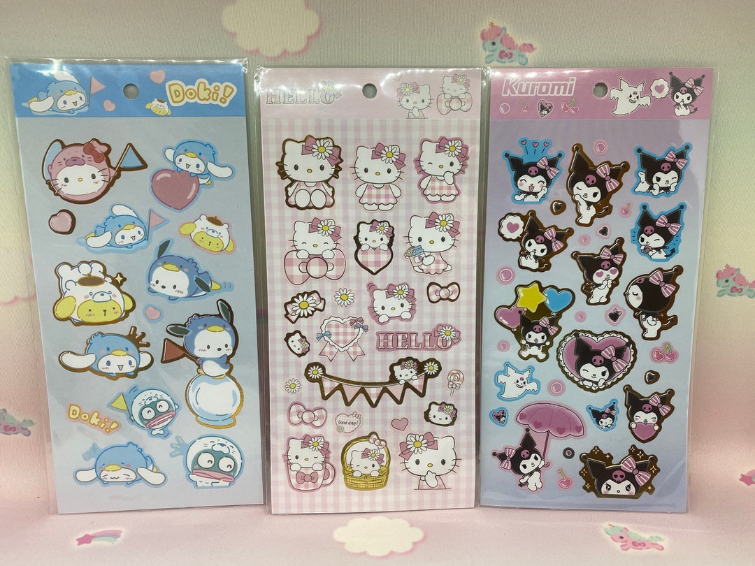 Hoja de pegatinas de personajes de Sanrio Hello Kitty y - Etsy México