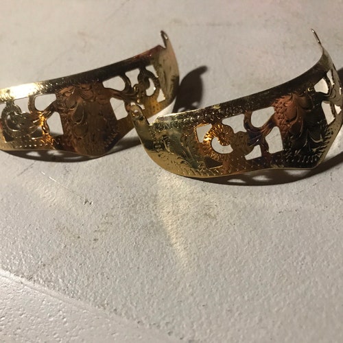 Vintage Cowboy Boot Heel Guards With Coral Colored Stone Etsy