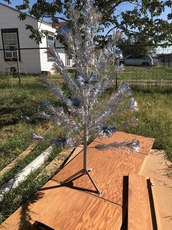 Vintage Pom Pom Aluminum Christmas Tree 4 Foot Etsy