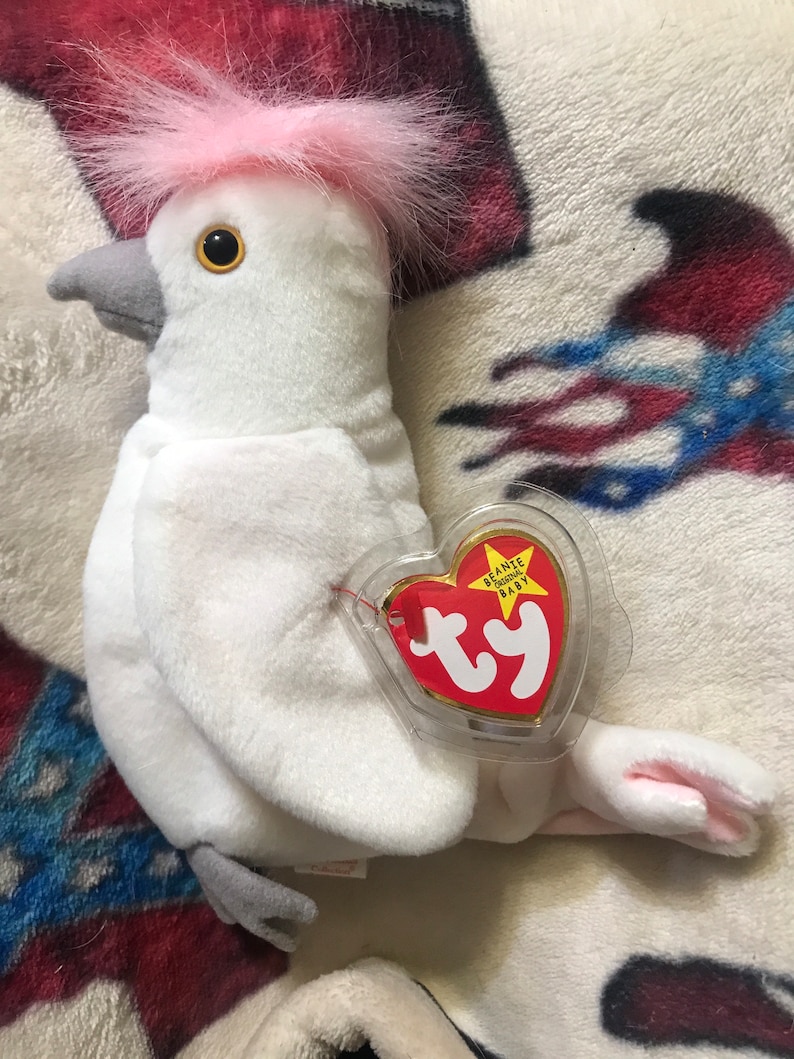 Ty Beanie Babies Kuku Cockatoo Bird White Etsy
