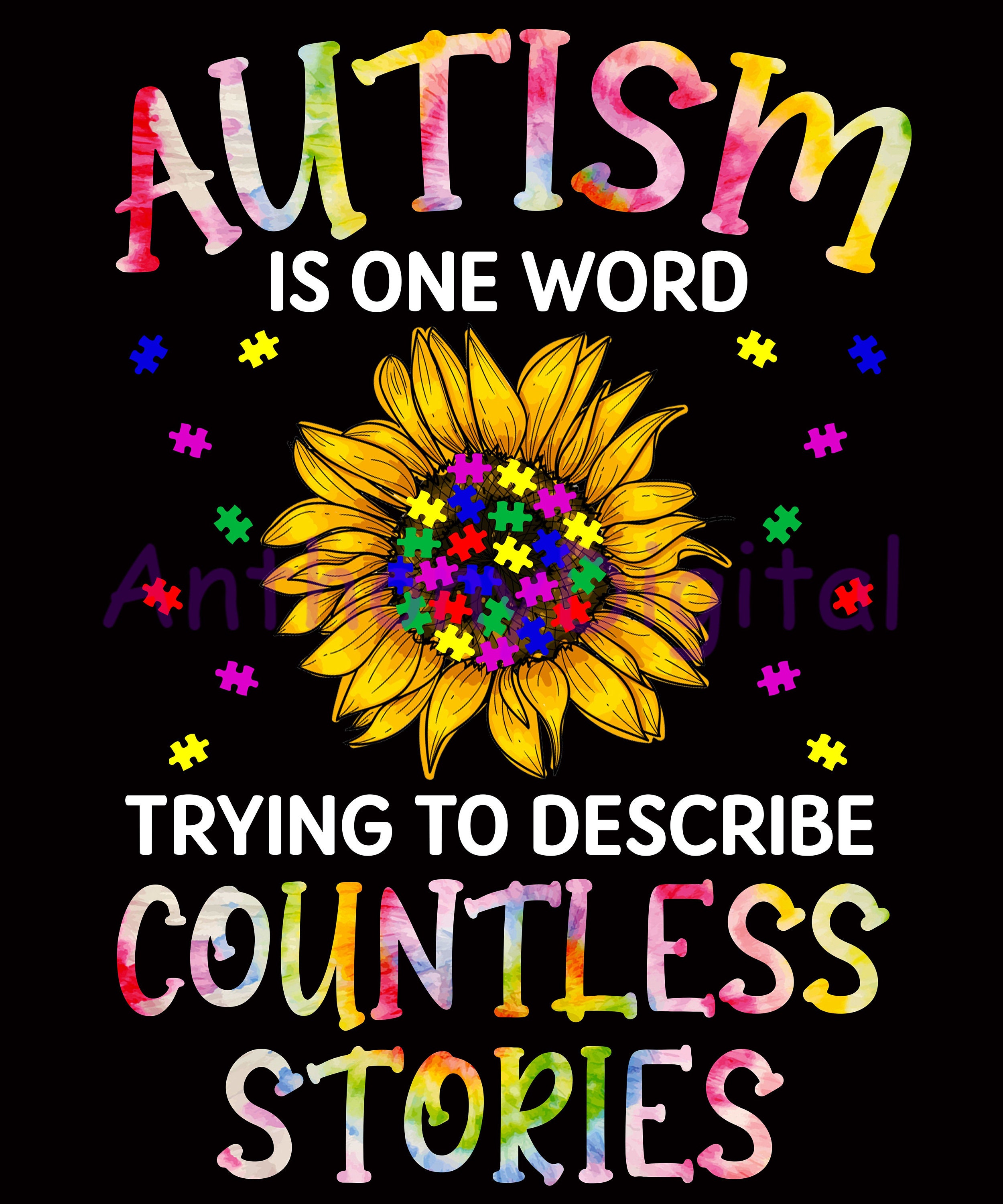 Png File Rd Autism Awareness Quote One Word A Million Etsy