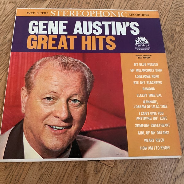 VINTAGE VINYL from 1961 - Crooner Gene Austin's Great Hits - Amazing Condition for a 60+ Year-Old Record!