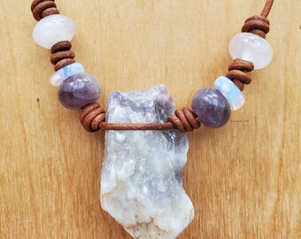 Amethyst chevron opalite amethyst rose quartz 18 inches gemstone jewelry chakra's chakra gemstones healing jewelry crystal stones