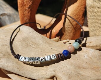 SCORPIO ZODIAC 1 NECKLACE natural gemstones chakra jewelry birth month zodiac unisex zodiac signs