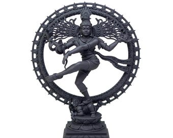 Handcrafted Black Nataraj Statue: Hindu Lord Shiva Dancing Idol
