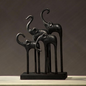 Trunk Up Arthur Decorative Metal Elephant Figurine | Home Decor Statues & Showpieces | Decorative Figurines