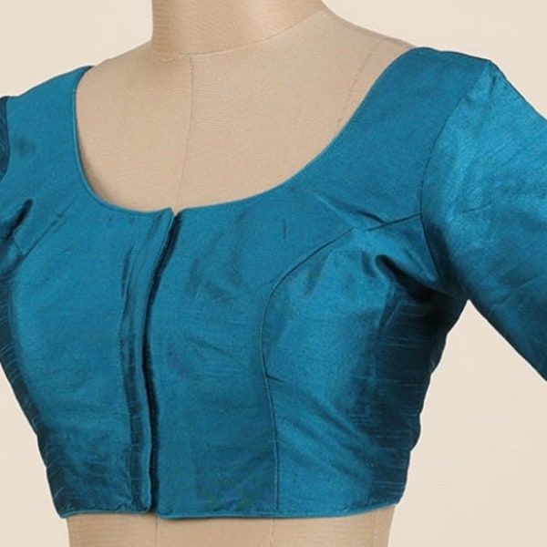 Protea Saree Cluster Blouse Set - Turquoise Blue