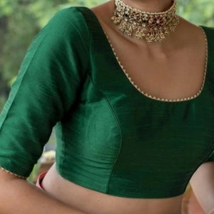 Deep V neck saree blouse 