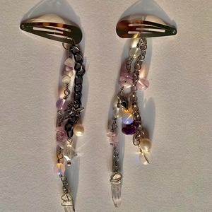 amethyst crystal hair clips
