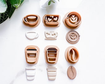 Coffee Studs Cutters | Polymer clay cutter | cafe themed | Studs cutter set