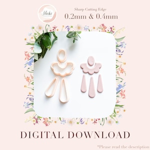 STL Digital Download | Elegant Dangle Set | Instant Download | Polymer clay cutters | Dangle Set J