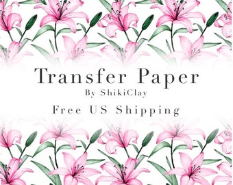 Transfer Paper #3 | Polymer clay tools | water color flowers | free shipping