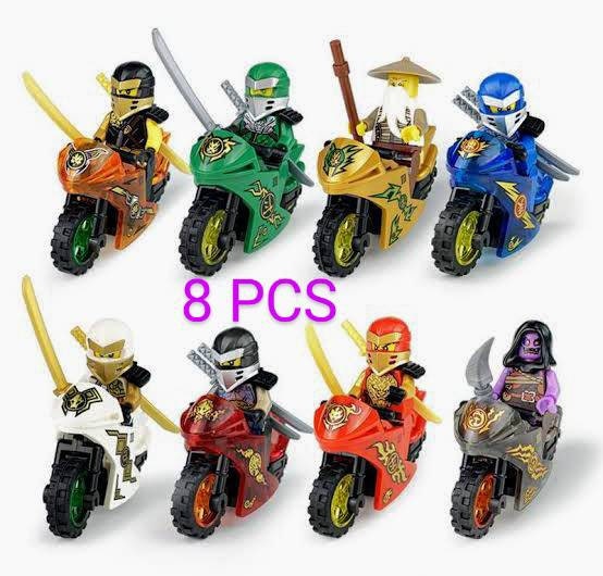 8Stk Ninjago Motorrad Ninja Mini Figuren Bausteine ​​Spielzeug Kai Jay Sensei Wu 