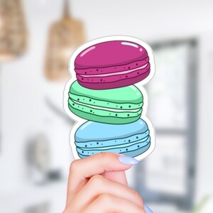 Macaron Polysexual Sticker, Waterproof Polysexual Pride Stickers, Polysexual Gift, Subtle Pride Sticker, Cute Queer Decals, LGBTQ Decal image 1