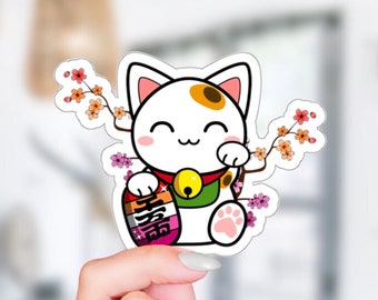 Maneki Neko Lesbian Sticker, Waterproof Lesbian Pride Stickers, Lesbian Feminist, Subtle Pride, Queer Stickers, LGBTQ Decal, Lesbian Gifts