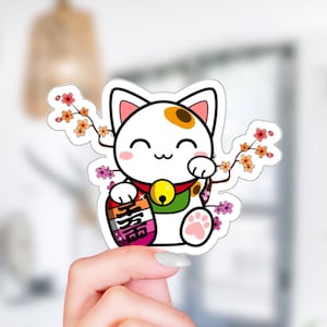 Maneki Neko Lesbian Sticker, Waterproof Lesbian Pride Stickers, Lesbian Feminist, Subtle Pride, Queer Stickers, LGBTQ Decal, Lesbian Gifts