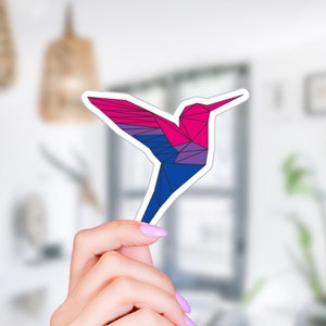 Hummingbird Bisexual Waterproof Sticker, Bisexual Pride, Bisexual Gifts, Bi Pride, Bi Stickers, Bisexual Sticker, Queer Decal, Bisexual Gift