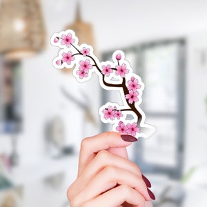 Adesivo impermeabile Sakura, arte giapponese, bella giapponese, fresca decalcomania giapponese, decalcomanie dell'albero di ciliegio, adesivi dell'albero di Sakura, adesivi Kawaii