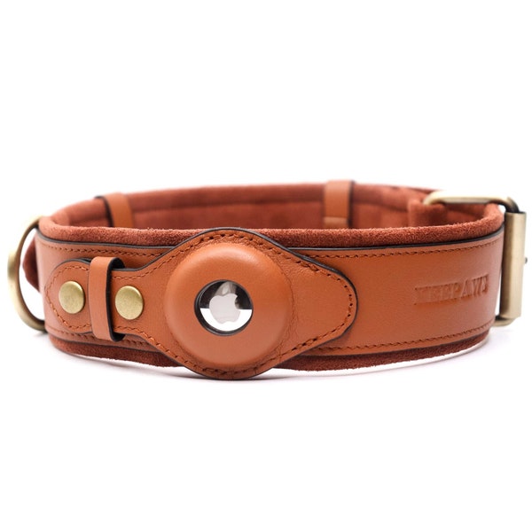 Keepaws™ Leather AirTag Collar