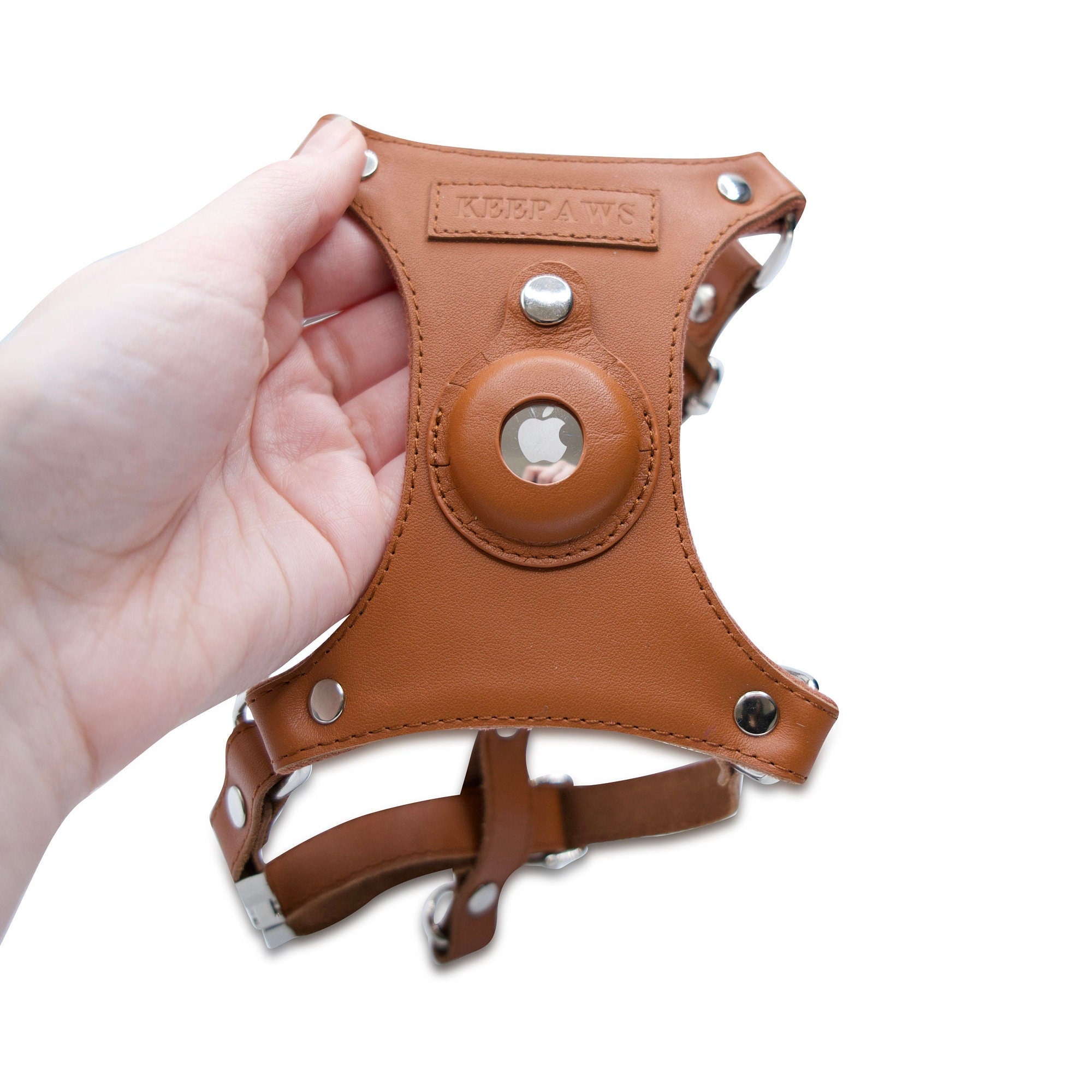 Keepaws™ Airtag Cat Harness Leather Cat Harness Compatible Etsy