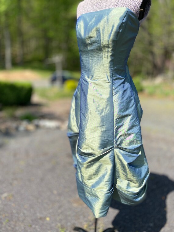 Buy Vintage 1990s Alfred Angelo Green Iridescent Formal Dress - Short  Gathered Fabric Full Bubble Skirt Shiny Strapless Evening Gown Online in  India - Etsy